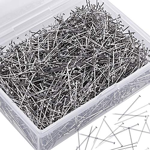 Book Cover SIQUK 2400 Pieces Head Pins Stainless Steel Dressmaker Pins Fine Satin Pin for Jewelry Making, Craft and Sewing