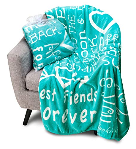 Book Cover I Love You Throw Blanket, Blanket with Love for Best Friends, Couples, and Family, Perfect Heartfelt Gift for Loved Ones (Teal) - BlankieGram