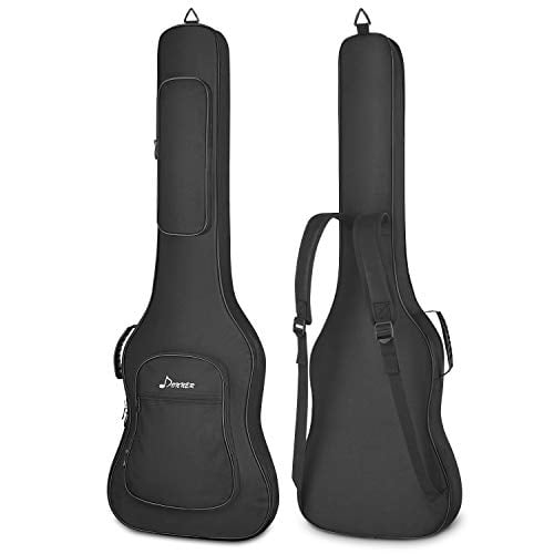Book Cover Donner 47 Inch Electric Bass Guitar Gig Bag, 0.5 Inch Padded Sponge 600D Thick Ripstop Waterproof Nylon Adjustable Backpack Soft Bass Guitar Case