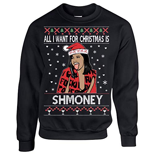 Book Cover Couple apparel All i Want for Christmas is Shmoney Christmas Sweater Unisex Sweatshirt