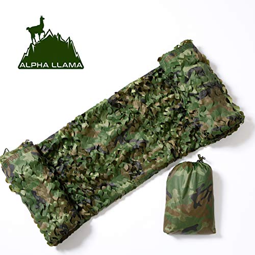 Book Cover Alpha Llama Extra Durable and Safe 210D Oxford Camo Netting, 6.5 x 10ft Woodland for Camping, Military, Professional Hunting, Shooting, Blind, Hide, Children’s play, Kids, Sunscreen, Army, Sun shading