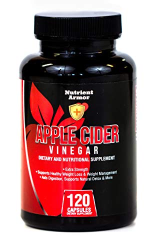 Book Cover 100 pct. Organic Apple Cider Vinegar Capsules 1500 mg Non-GMO Maximum Strength Supplements used for Detox, Weight Loss, Lowering Cholesterol, Managing Blood Sugar, Heart Health, Digestion, Made in USA