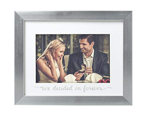 Book Cover Kate & Milo 'We Decided On Forever' Keepsake Photo Frame, Wedding Picture Frame, Newlyweds Gift, Silver