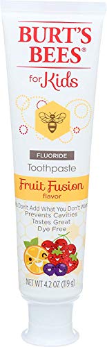 Book Cover Burt's Bees Kids Toothpaste, Fluoride toothpaste, Fruit Fusion, 4.2 oz