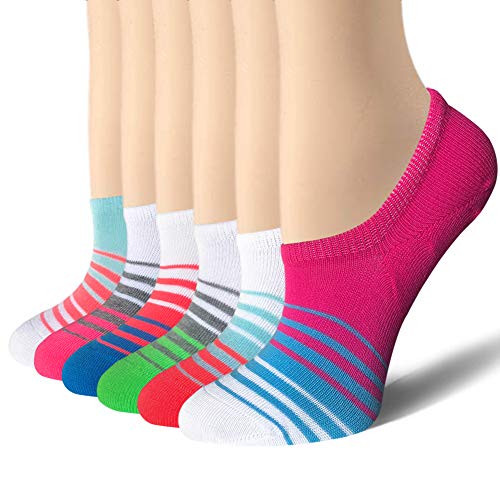 Book Cover AUDTOPEM Women's No Show Socks Flats Liner Non Slip (6 Pairs)