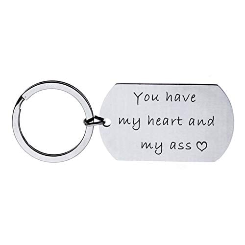Book Cover You Have My Heart and My Ass Keychain Boyfriend Girlfriend Gifts Keyring Wife Husband Gifts