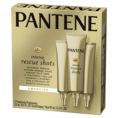 Book Cover Pantene Rescue Shots Hair Ampoules Treatment, Pro-V Intensive Repair of Damaged Hair, 1.5 Fl Oz (Pack of 3)