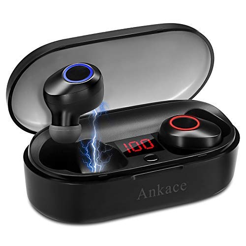 Book Cover Wireless Earbuds,Ankace True Wireless Headphones Bluetooth 5.0 Earbuds 24Hrs Playtime Deep Bass 3D Stereo HD Sound, Support Binaural Call with CVC Noise Cancelling, Sweatproof with Charging Case