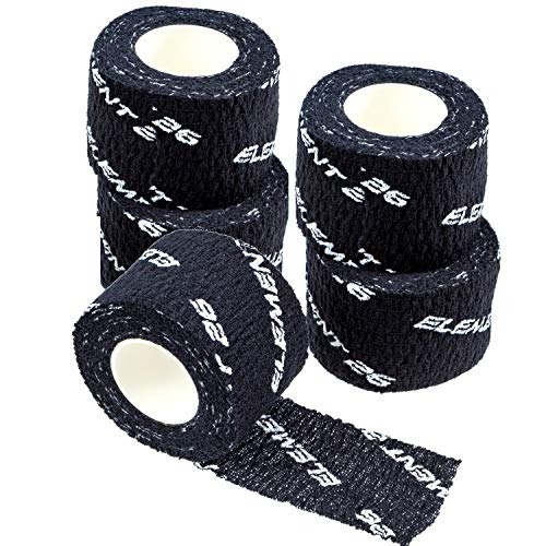 Book Cover Element 26 Athletic Weight Lifting Tape - Premium Thumb and Finger Tape - Black Hook Grip Tape - Sticky and Stretchy Tape with Sweat Resistant Adhesive (1 Rolls - 1.5