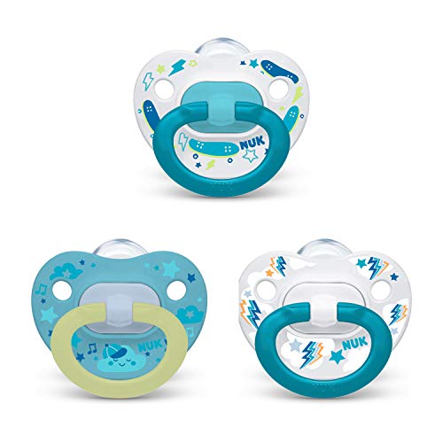 Book Cover NUK Orthodontic Pacifier Value Pack, Boy, 6-18 Months (Pack of 3)
