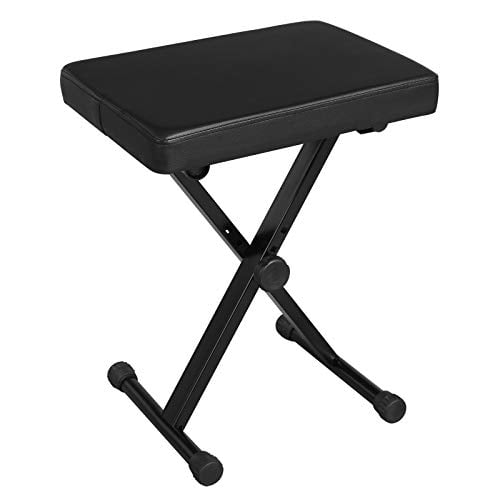 Book Cover SONGMICS Adjustable Keyboard Bench, X-Style Padded Metal Piano Bench, Black