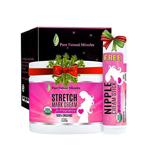 Book Cover Stretch Mark Cream for Pregnancy - Belly Balm - 100% Organic (4 Oz)
