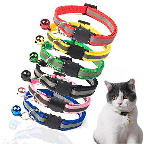 Book Cover TCBOYING Breakaway Cat Collar with Bell, Kitten Collars Reflective Cat Collars - Ideal Size Pet Collars for Cats or Small Dogs