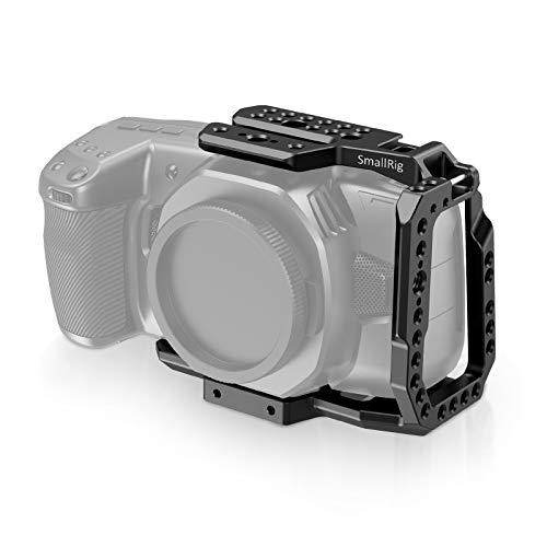 Book Cover SMALLRIG BMPCC 4K/6K Half Cage Compatible with Blackmagic Pocket Cinema Camera 4K/6K, Half Cage with Anti-Twist Mechanism and Built-in NATO Rails - 2254