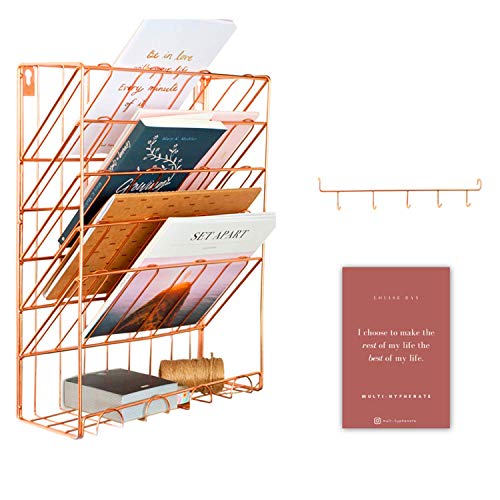 Book Cover Multi-Hyphenate Wall Document Organizer (Rose Gold)
