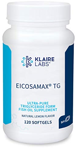 Book Cover Klaire Labs Eicosamax TG Fish Oil Pills with EPA/DHA - Omega-3 Fatty Acids to Support Brain & Heart Function - Natural Lemon Flavor to Help Reduce Fishy Burps or Aftertaste (120 Softgels)