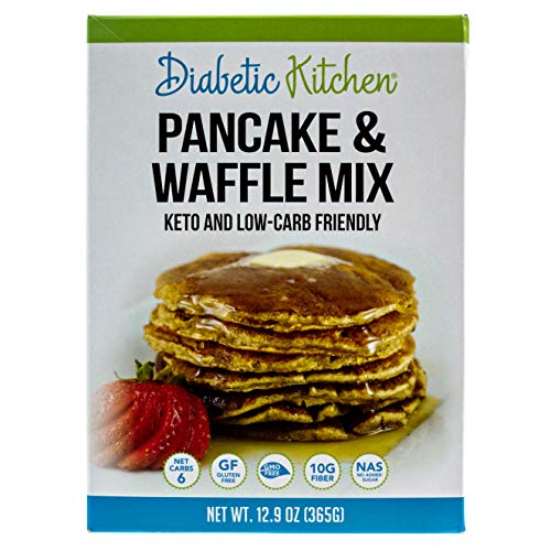 Book Cover Diabetic Kitchen Keto Pancake & Waffle Mix - Keto Friendly, No Sugar Added, Gluten-Free, 10g Fiber, No Artificial Sweeteners or Sugar Alcohols, Non-GMO