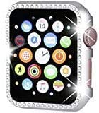 Book Cover Henstar Compatible with Apple Watch Case 40mm,iWatch Face Bling Crystal Diamonds Plate Cover Protective Frame Compatible with Apple Watch Series 6/5/4/SE 40mm(Silver-Diamond)