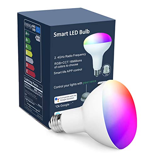 Book Cover OHLUX Smart Light Bulbs,BR30 WiFi Flood Lamp,10W 900LM,App Remote Control,Dimmable Multicolored LED,E26 Base,100-240V,Compatible with Alexa Google Assistant 1-Pack