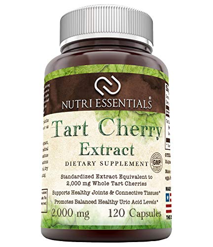 Book Cover Nutri Essentials Tart Cherry Extract Capsules - Anti-Inflammatory, Anti-oxidant Joint Support - Promotes Healthy Uric Acid Levels - Supports Regular Sleep Cycle -120 Count, 2000 Mg