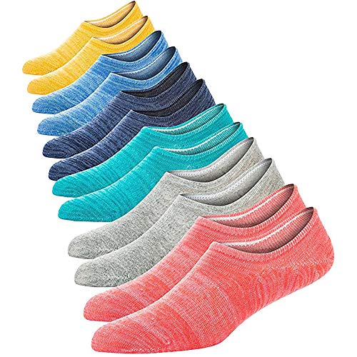 Book Cover 5 Pack Mens Socks No Show Casual Comfort Non-Slip Ankle Low Cut Socks