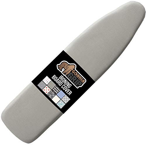 Book Cover Gorilla Grip Reflective Silicone Ironing Board Cover, 15x54, Hook and Loop Fastener Straps, Fits Large and Standard Boards, Pads Resist Scorching and Staining, Elastic Edge, Thick Padding, Silver