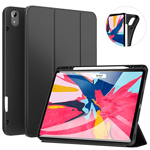 Book Cover ZtotopCase for iPad Pro 12.9 Inch 2018, Full Body Protective Rugged Shockproof Case with iPad Pencil Holder, Auto Sleep/Wake, Support iPad Pencil Charging for iPad Pro 12.9 Inch 3rd Gen - Black