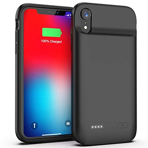 Book Cover Swaller Battery Case for iPhone XR, Slim Protective Charger Case for iPhone XR Extended Battery Case, 4000mAh Rechargeable Charging Case Compatible with iPhone XR ()