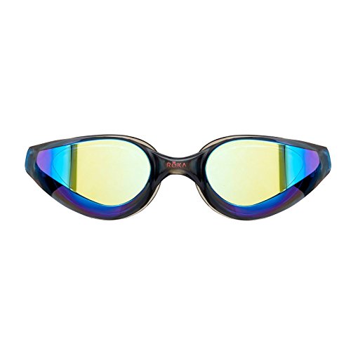 Book Cover ROKA R1 Anti-Fog Swim Goggles with RAPIDSIGHT Razor Sharp Optics - Cobalt Mirror