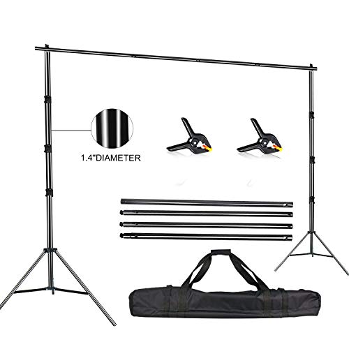 Book Cover FUDESY Photo Video Studio 10 x 10Ft Heavy Duty Adjustable Backdrop Stand,Background Support System for Photography with Carry Bag,Two Pieces Spring Clamps