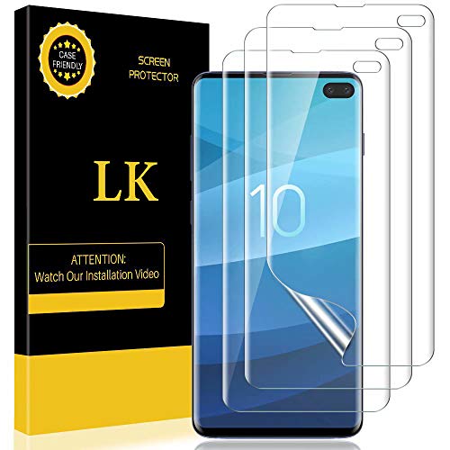 Book Cover LK [3 Pack] Screen Protector for Samsung Galaxy S10 Plus, LiquidSkin [HD Clear][Case-Friendly] Bubble-Free with Lifetime Replacement Warranty
