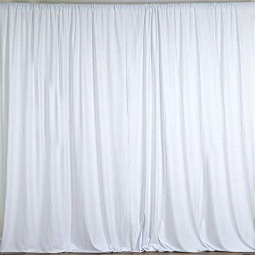 Book Cover AK TRADING CO. 10 feet x 10 feet Polyester Backdrop Drapes Curtains Panels with Rod Pockets - Wedding Ceremony Party Home Window Decorations - White