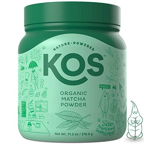 Book Cover KOS Organic Matcha Powder - No Additives, 100% Pure Matcha Green Tea Powder - USDA Organic, High In Antioxidants, Clean Energy Promoting Plant Based Ingredient, 316.8g, 120 Servings