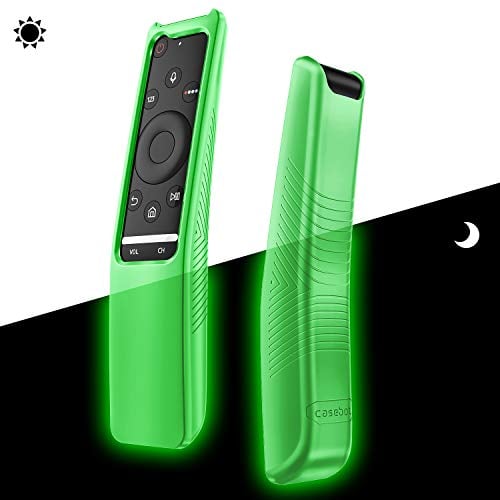 Book Cover Fintie Protective Case Compatible Samsung Smart TV Remote Controller BN59 Series, Casebot Light Weight Kids-Friendly Anti Slip Shock Proof Silicone Cover, Green-Glow in The Dark