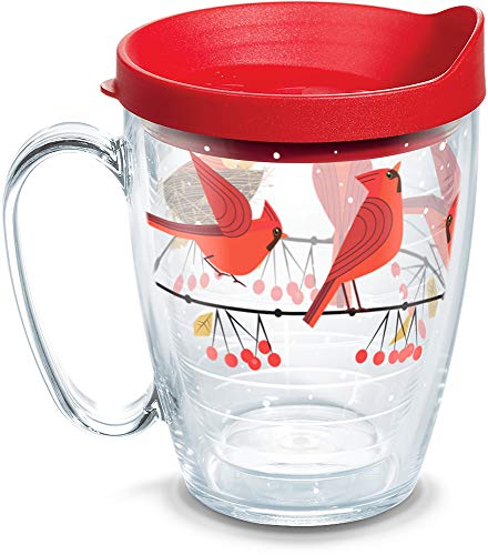 Book Cover Tervis Made in USA Double Walled Festive Holiday Season Cardinals Insulated Tumbler Cup Keeps Drinks Cold & Hot, 16oz Mug, Classic