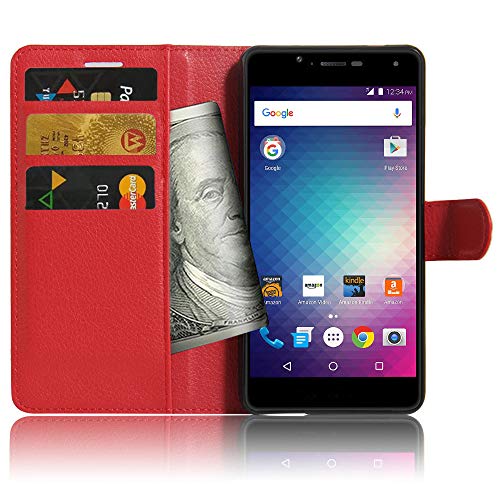 Book Cover LIQING BLU R1 HD Case BLU R1 HD Cell Phone Protective Cover with Wallet Pocket,Flip Cell Phone Case Flip Case Cell Phone Case with Stand for BLU R1 HD Mobile Phone (Red)
