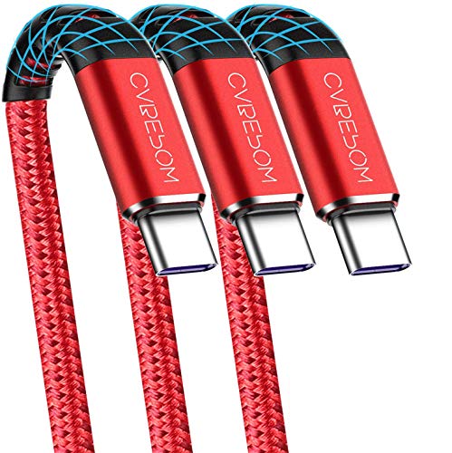 Book Cover USB A to Type C Cable, Cabepow [3-Pack 3ft]Â Fast Charging USB Type C Cord for Samsung Galaxy A10/A20/A51/S10/S9/S8, Type C Charger Premium Nylon Braided USB Cable (Red)