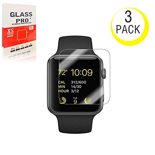 Book Cover [3-Pack] for Apple Watch 42mm Tempered Glass Screen Protector,Ant splust [9H Hardness][Anti-Scratch][Bubble Free] HD Clear Screen Protector Compatible Watch 42mm Series 1/2/3