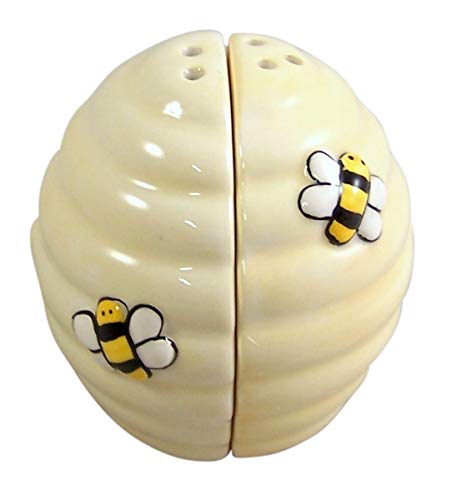 Book Cover Bee and Hive Magnetic Salt and Pepper Shaker Set