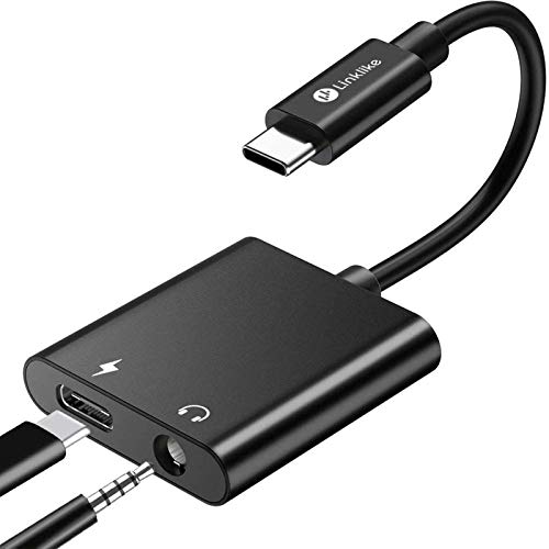 Book Cover Linklike Upgraded 2-in-1 USB C to 3.5mm Headphones Adapter, PD Fast Charging, Hi-Res Sound, Compatible with iPad Pro 2018/ Galaxy S20/ Note 10/ Google Pixel 4/ 4 XL/ 3/ 3 XL/Essential and More (Black)