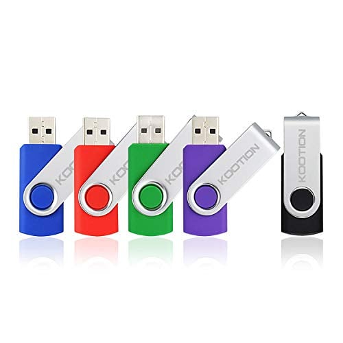 Book Cover KOOTION 5 Pack 64GB USB 3.0 Flash Drives Memory Stick 3.0 Thumb Drives Pen Drives (Mixcolors: Black Blue Green Purple Red)