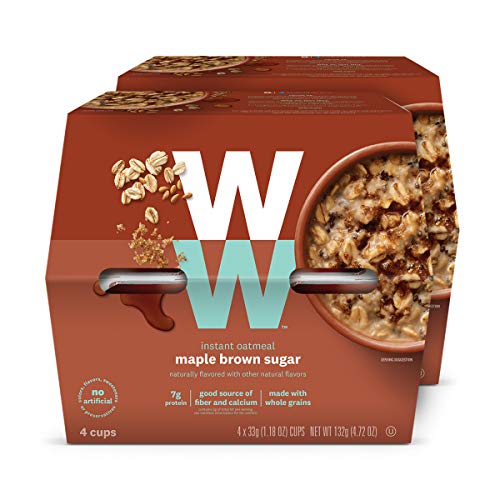 Book Cover WW Maple Brown Sugar Instant Oatmeal - 3 SmartPoints - 2 Boxes (8 Count) - Weight Watchers Reimagined