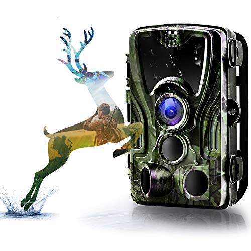 Book Cover Binrrio Trail Camera, Game Hunting Camera with Night Vision Motion Activated 16MP 1080P Waterproof Outdoor Wildlife Camera 120° Detection, 0.3s Trigger 2.4