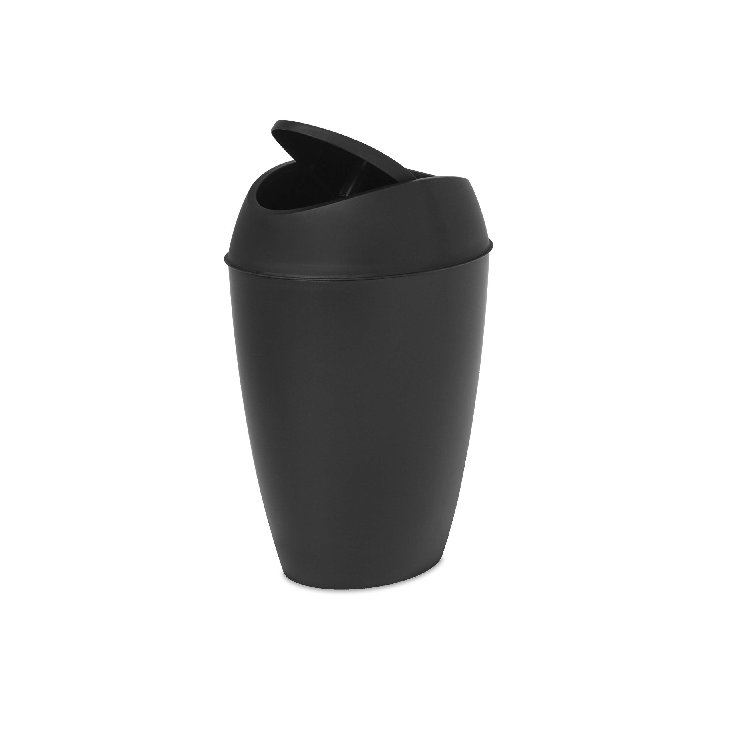 Book Cover Umbra Twirla Trash Can with Swing-top Lid, 2.4 Gallon, Black