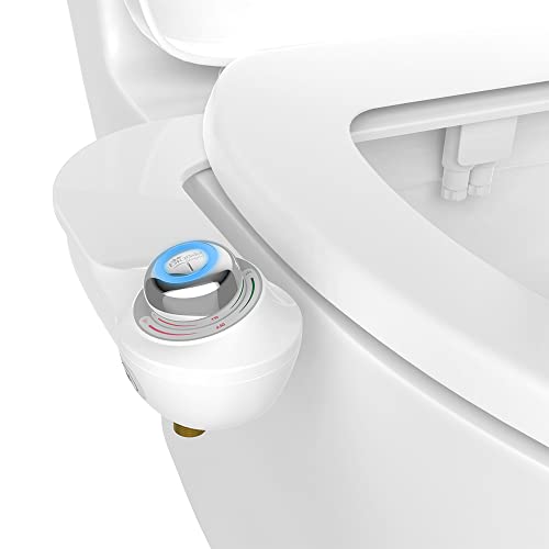 Book Cover Bio Bidet by Bemis SlimGlow Simple Bidet Toilet Attachment in White with Dual Nozzle, Fresh Water Spray, Non Electric, Easy to Install, Brass Inlet and Internal Valve