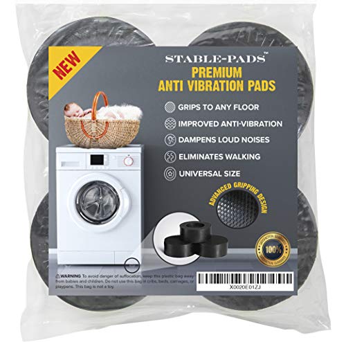 Book Cover STABLE-PADS Rubber, Non-Slip Anti Vibrasion Pads for Washing Machine | Rubber Feet for Furniture or Laundry Pedestal for Washer and Dryer | Anti Vibration Pads Fits All Models