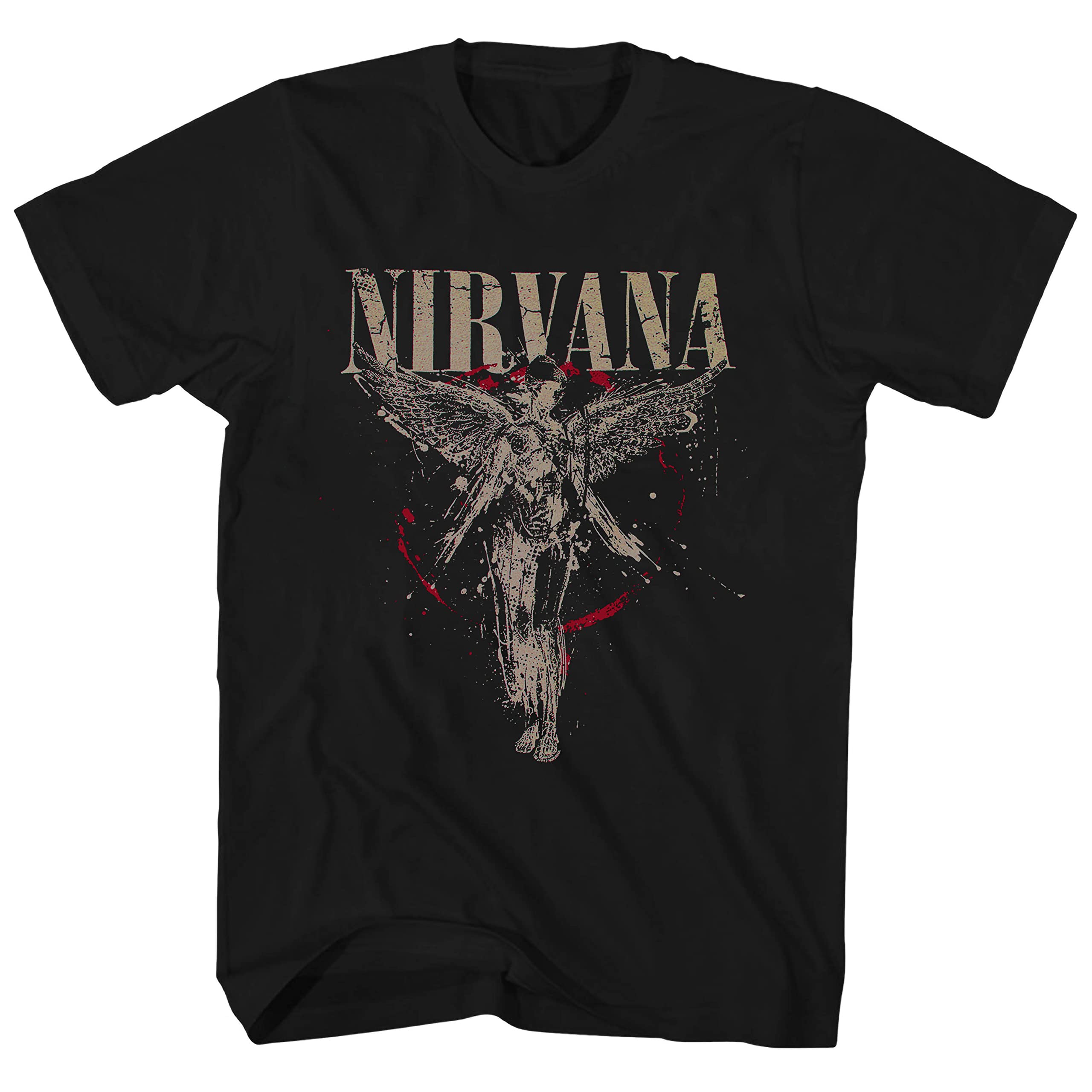 Book Cover Nirvana in Utero Angel Splatter T-Shirt - Black (Small)