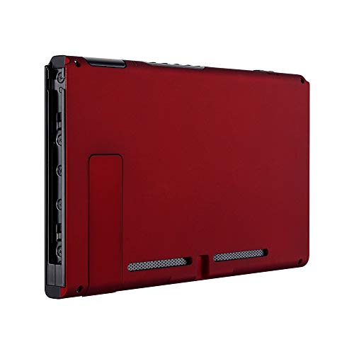 Book Cover eXtremeRate Soft Touch Grip Red Console Back Plate DIY Replacement Housing Shell Case for Nintendo Switch Console with Kickstand – JoyCon Shell NOT Included