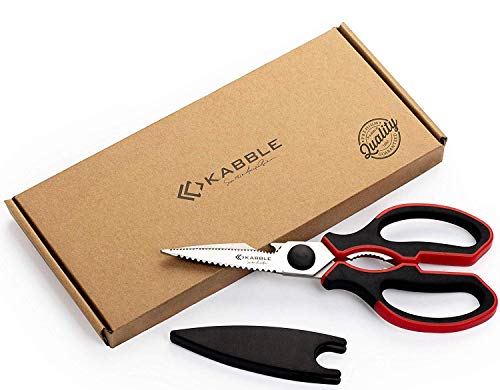 Book Cover Premium Heavy Duty Kitchen Shears, Multifunction Kitchen Scissors, Latest and Smart Designed, As Sharp As Any Knife, Black-Red (Heavy Duty Kitchen Shears)