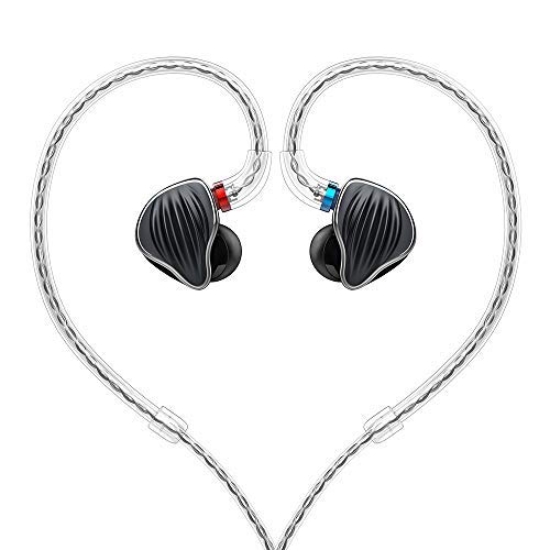 Book Cover FiiO FH5 Over The Ear Headphones/Earphones Detachable Cable Design Quad Driver Hybrid (1 Dynamic + 3 Knowles BA) in-Ear Monitors (Black)